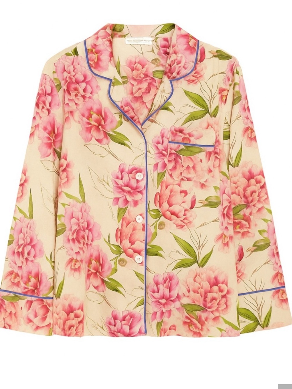 The Lazy Poet Cream and Pink Floral Cotton Top Large